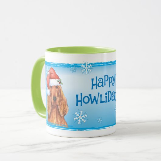 Happy Howlidays Irish Setter Mok (Voorkant links)