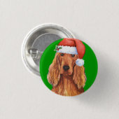 Happy Howlidays Irish Setter Ronde Button 3,2 Cm (Voorkant /achterkant)