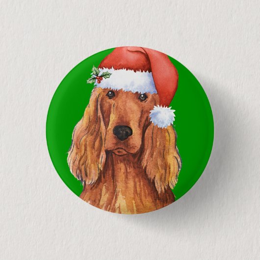 Happy Howlidays Irish Setter Ronde Button 3,2 Cm (Voorkant)