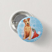 Happy Howlidays Irish Terrier Button (Voorkant /achterkant)