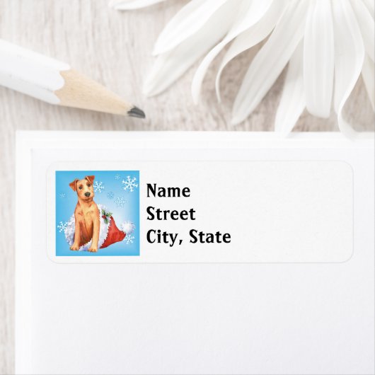 Happy Howlidays Irish Terrier Label (Insitu)