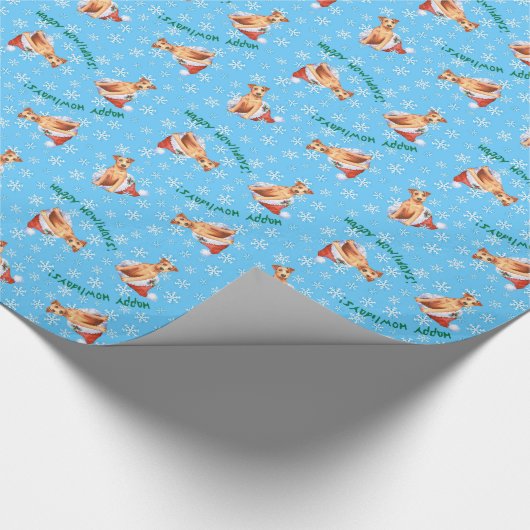 Happy Howlidays Irish Terrier Wrapping Paper Cadeaupapier (Hoek)