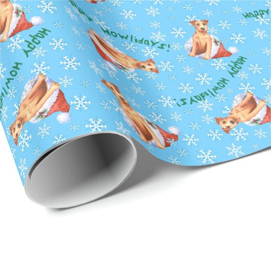 Happy Howlidays Irish Terrier Wrapping Paper Cadeaupapier (Rol Hoek)