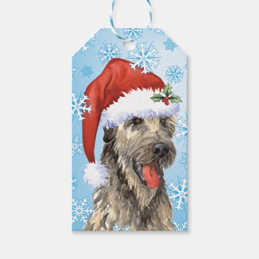 Happy Howlidays Irish Wolfhound Cadeaulabel (Voorkant)