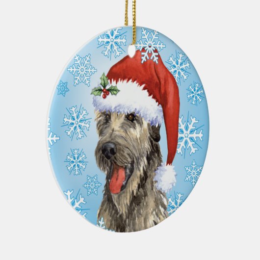 Happy Howlidays Irish Wolfhound Keramisch Ornament (Rechts)