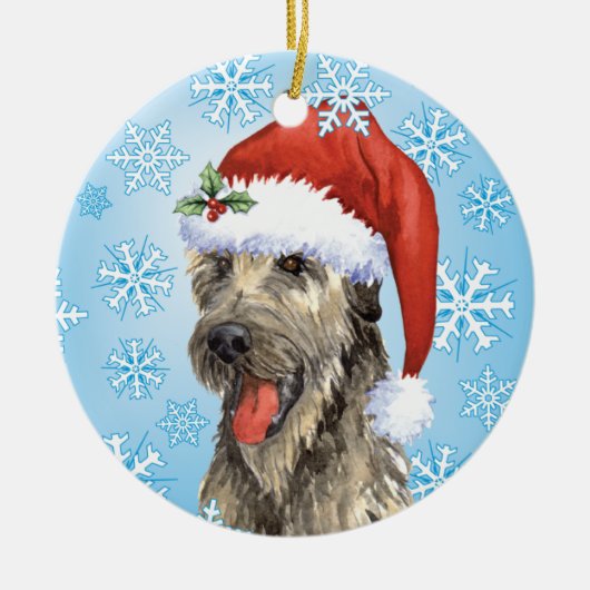 Happy Howlidays Irish Wolfhound Keramisch Ornament (Voorkant)