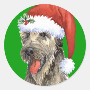 Happy Howlidays Irish Wolfhound Ronde Sticker