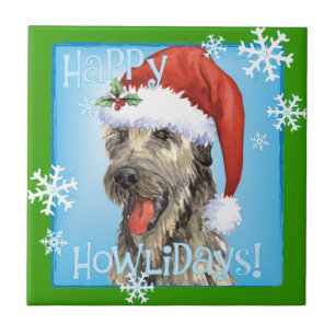 Happy Howlidays Irish Wolfhound Tegeltje