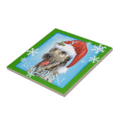 Happy Howlidays Irish Wolfhound Tegeltje (Zijkant)