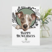 Happy Howlidays Italiaans Greyhound Dog Kerstmis Feestdagenkaart (Staand voorkant)