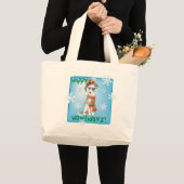 Happy Howlidays Italiaans Greyhound Grote Tote Bag (Voorkant (product))
