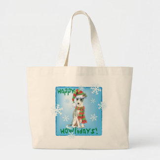 Happy Howlidays Italiaans Greyhound Grote Tote Bag