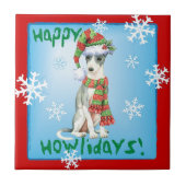 Happy Howlidays Italiaans Greyhound Tegeltje (Voorkant)