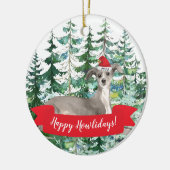 Happy Howlidays Italiaans windhondenfeest of kerst Keramisch Ornament (Links)