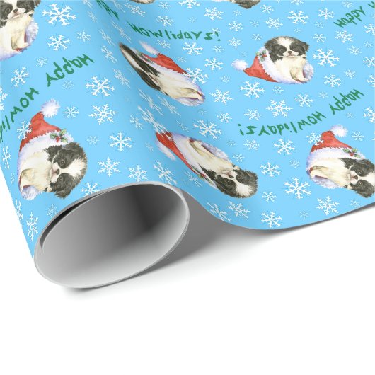 Happy Howlidays Japanse Chin Cadeaupapier (Rol Hoek)