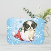 Happy Howlidays Japanse Chin Feestdagenkaart (Staand voorkant)