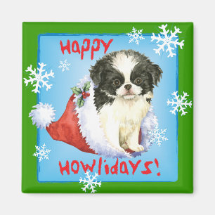 Happy Howlidays Japanse Chin Magneet