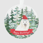 Happy Howlidays Japanse Spitz Dog Kerstmis Ornament (voorkant)