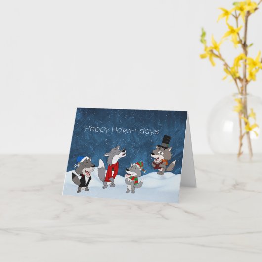 Happy Howlidays Kaart (Gele Bloem)