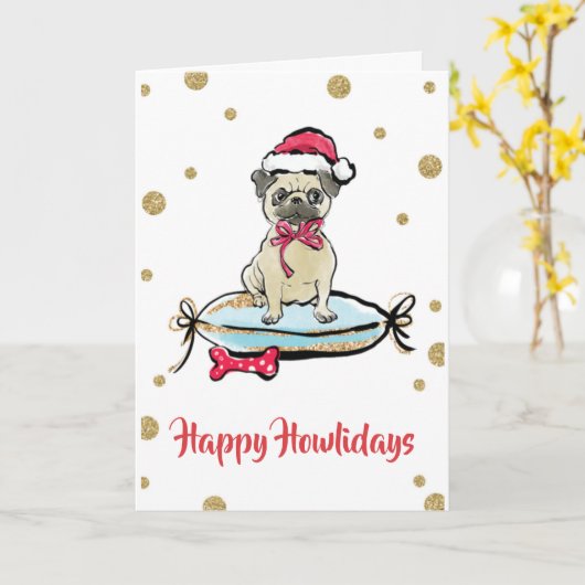 Happy Howlidays Kaart (Gele Bloem)