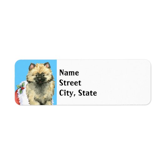 Happy Howlidays Keeshond Etiket (Voorkant)