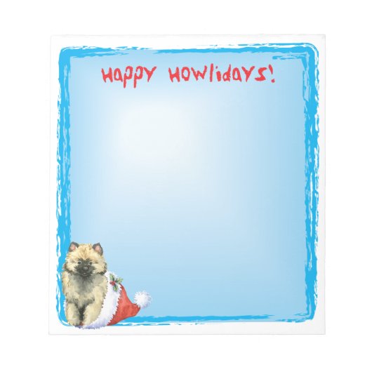 Happy Howlidays Keeshond Notitieblok (Voorkant)