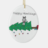 Happy Howlidays Keramisch Ornament (Rechts)