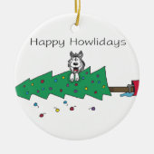 Happy Howlidays Keramisch Ornament (Voorkant)