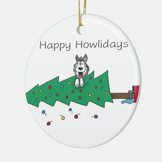 Happy Howlidays Keramisch Ornament (Links)