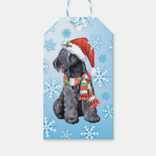 Happy Howlidays Kerry Blue Terrier Cadeaulabel (Voorkant)