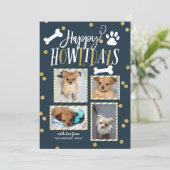 Happy Howlidays | Kerstfotocollage Feestdagenkaart (Staand voorkant)