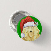 Happy Howlidays Komondor Ronde Button 3,2 Cm (Voorkant /achterkant)