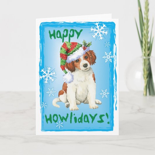 Happy Howlidays Kooikerhondje Feestdagen Kaart (Voorkant)