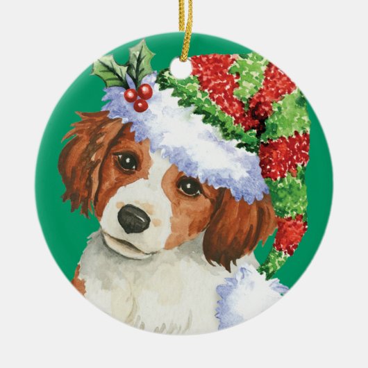 Happy Howlidays Kooikerhondje Keramisch Ornament (Voorkant)