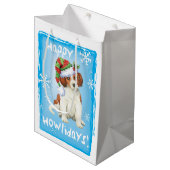 Happy Howlidays Kooikerhondje Medium Cadeauzakje (Voorkant Gekanteld)