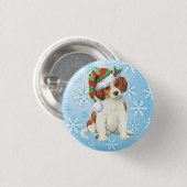 Happy Howlidays Kooikerhondje Ronde Button 3,2 Cm (Voorkant /achterkant)