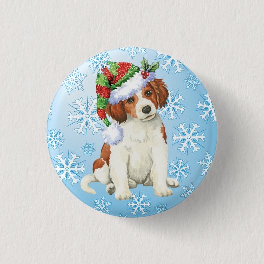 Happy Howlidays Kooikerhondje Ronde Button 3,2 Cm (Voorkant)