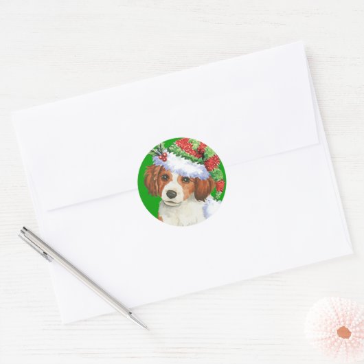 Happy Howlidays Kooikerhondje Ronde Sticker (Envelop)