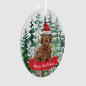 Happy Howlidays Labradoodle Dog Kerstmis Ornament (voorkant)