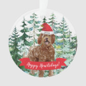 Happy Howlidays Labradoodle Dog Kerstmis Ornament (voorkant)