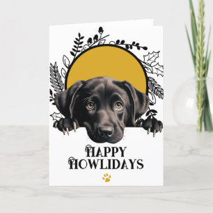 Happy Howlidays Labrador Retriever Dog Kerstmis Feestdagen Kaart