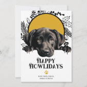 Happy Howlidays Labrador Retriever Dog Kerstmis Feestdagenkaart (Voorkant)