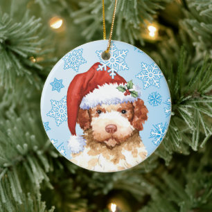 Happy Howlidays Lagotto Romagnolo Ceramic Ornament