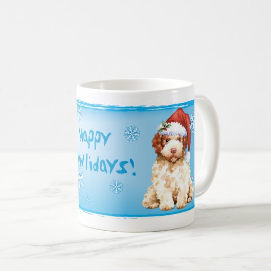 Happy Howlidays Lagotto Romagnolo Coffee Mok (Voorkant rechts)