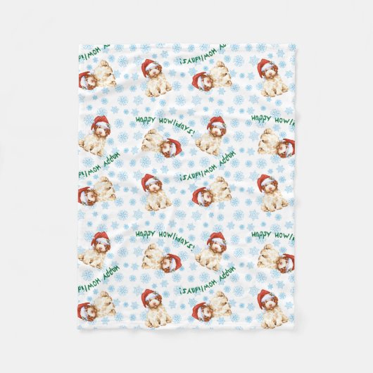 Happy Howlidays Lagotto Romagnolo Fleece Blanket Deken (Voorkant)