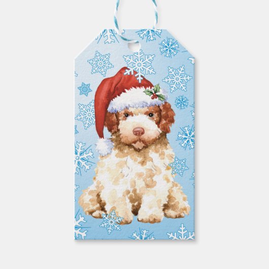 Happy Howlidays Lagotto Romagnolo Gift Labels Cadeaulabel (Voorkant)