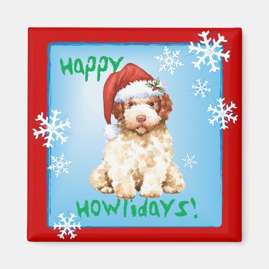 Happy Howlidays Lagotto Romagnolo Magnet (Voorkant)