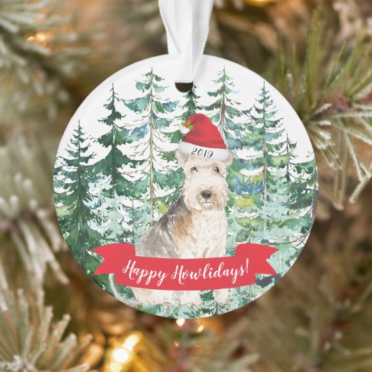 Happy Howlidays Lakeland Terrier Kerstmis Ornament (Boom)