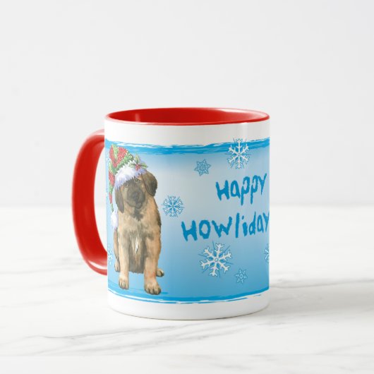 Happy Howlidays Leonberger Mok (Voorkant links)