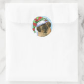 Happy Howlidays Leonberger Ronde Sticker (Tas)